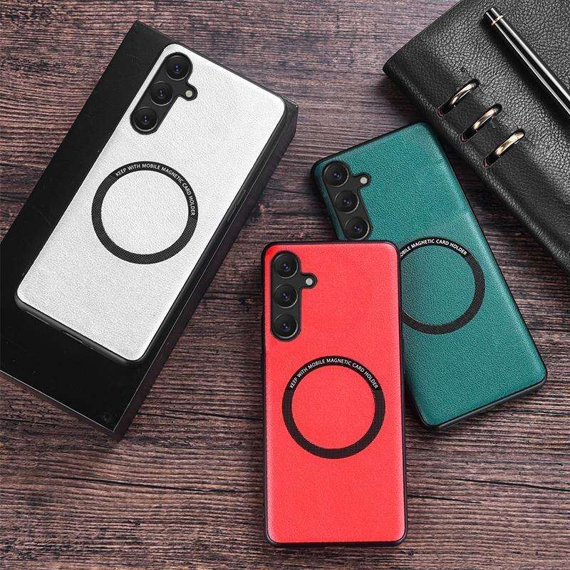 For Samsung Galaxy S23 FE 5G MagSafe Magnetic PU Phone Case(Black)