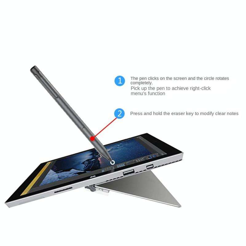 For Microsoft Surface 3 Pro 3/4/5/6/7/Book/Laptop/Go Pressure Touch Capacitance Pen(Black)
