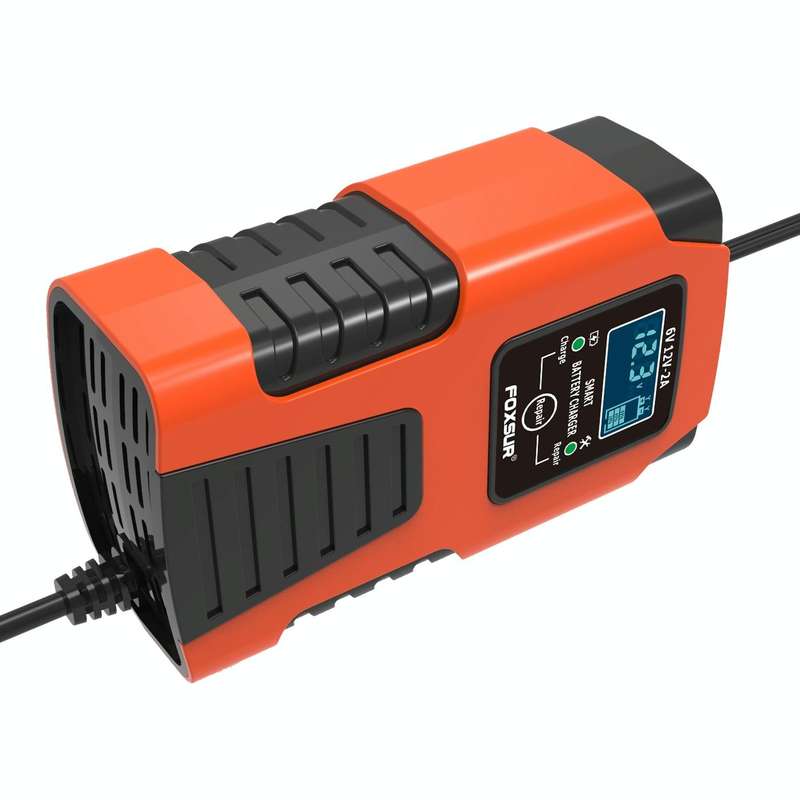 FOXSUR 2A / 6V / 12V Car / Motorcycle 3-stage Full Smart Battery Charger, Plug Type:US Plug(Red)