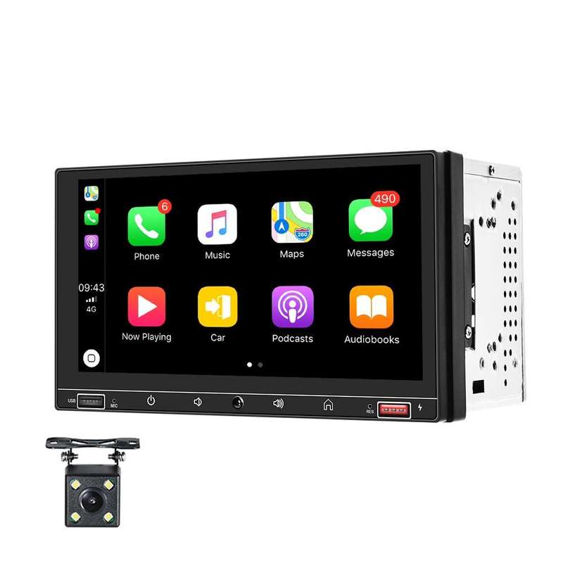 A2916 7 inch Dual-spindle Universal MP5 Car Carplay MP4 Player, Style: Standard+4 Light Camera