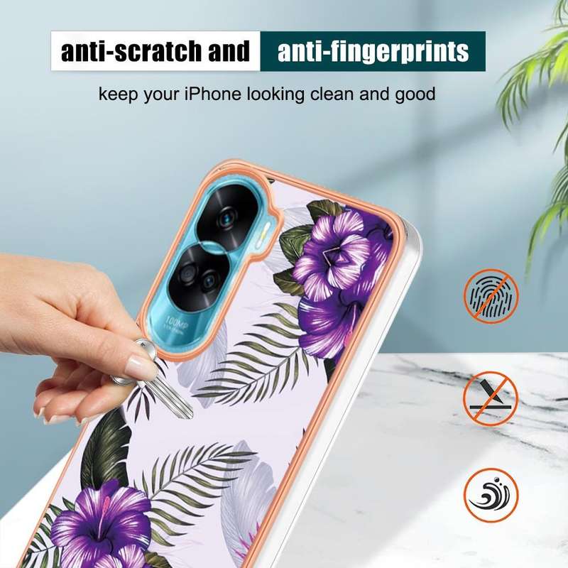 For Honor 90 Lite 5G Electroplating IMD TPU Phone Case(Blue Marble)