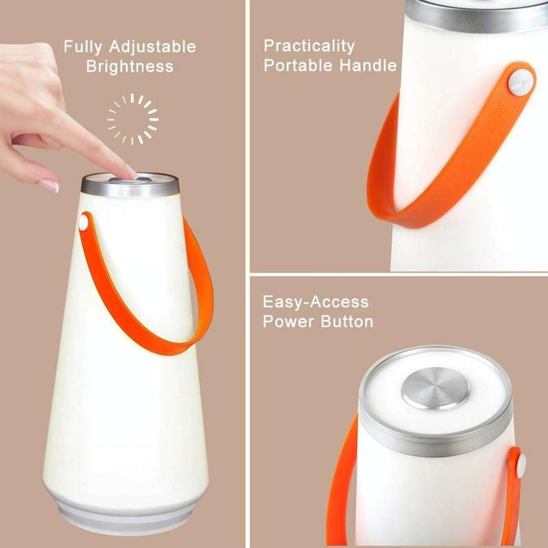 Portable Touch Switch Rechargeable LED Table Lamp Outdoor Camping Emergency Night Light with Handle