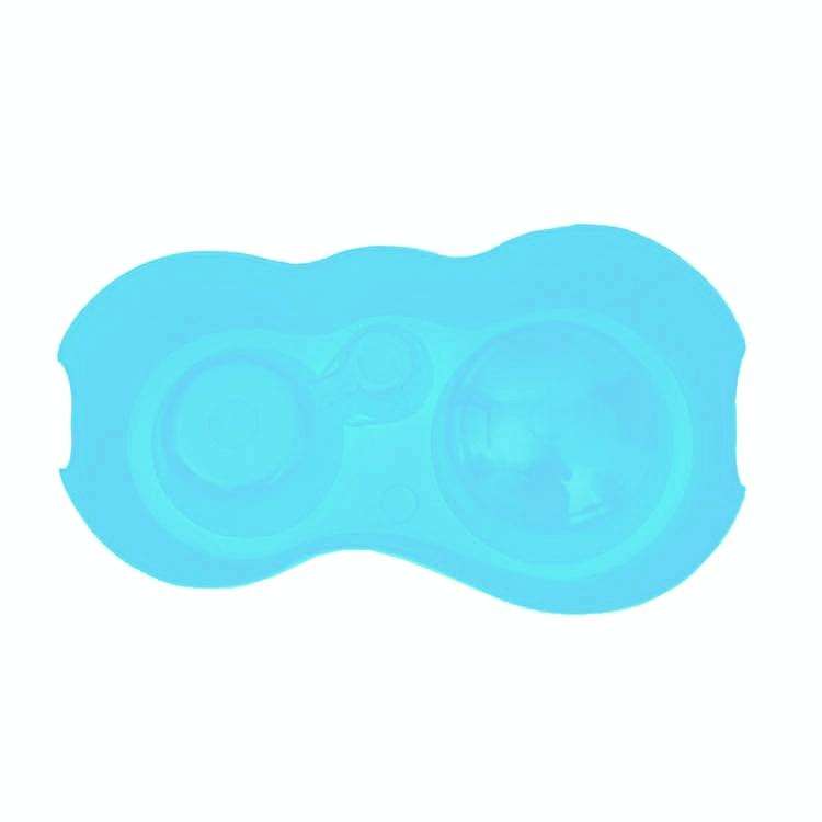 Dog Cat Food Dish + Drinking Water Double Bowls with Automatic Water Dispenser(Blue)