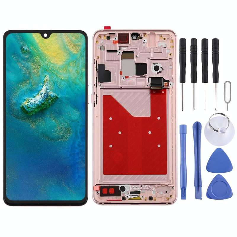 Original OLED LCD Screen for Huawei Mate 20 Digitizer Full Assembly with Frame(Gold)