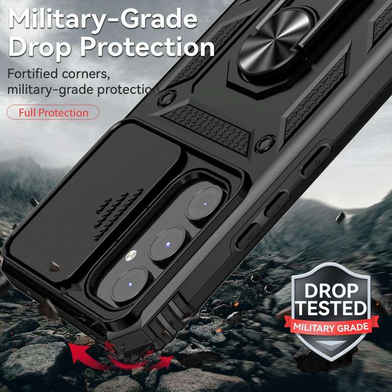 For Samsung Galaxy A54 5G Sliding Camshield Holder Phone Case(Black)
