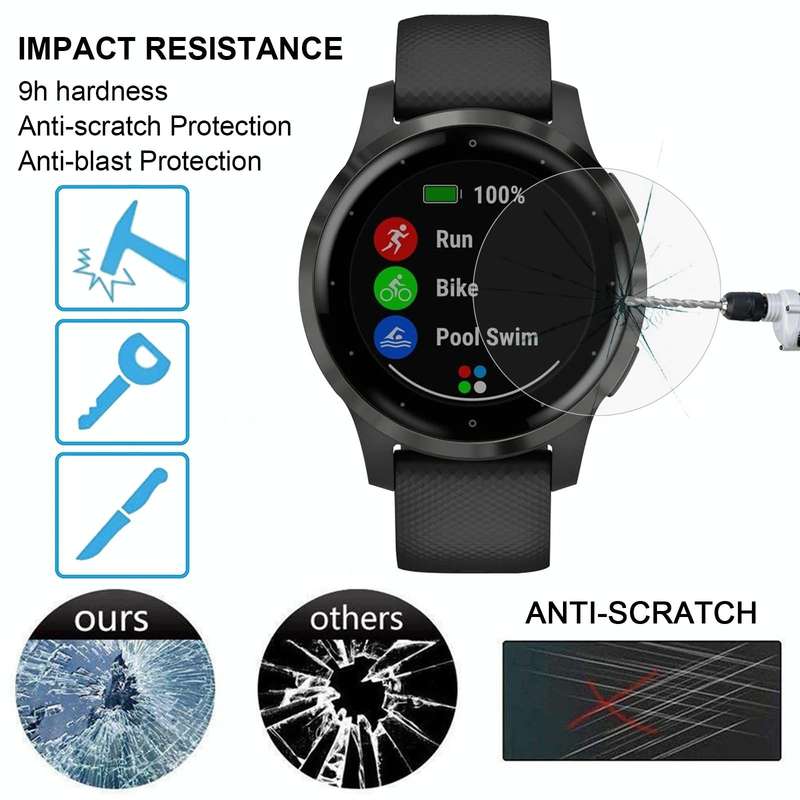 For Garmin Vivoactive 4S 0.26mm 2.5D 9H Watch Tempered Glass Film Screen Protector