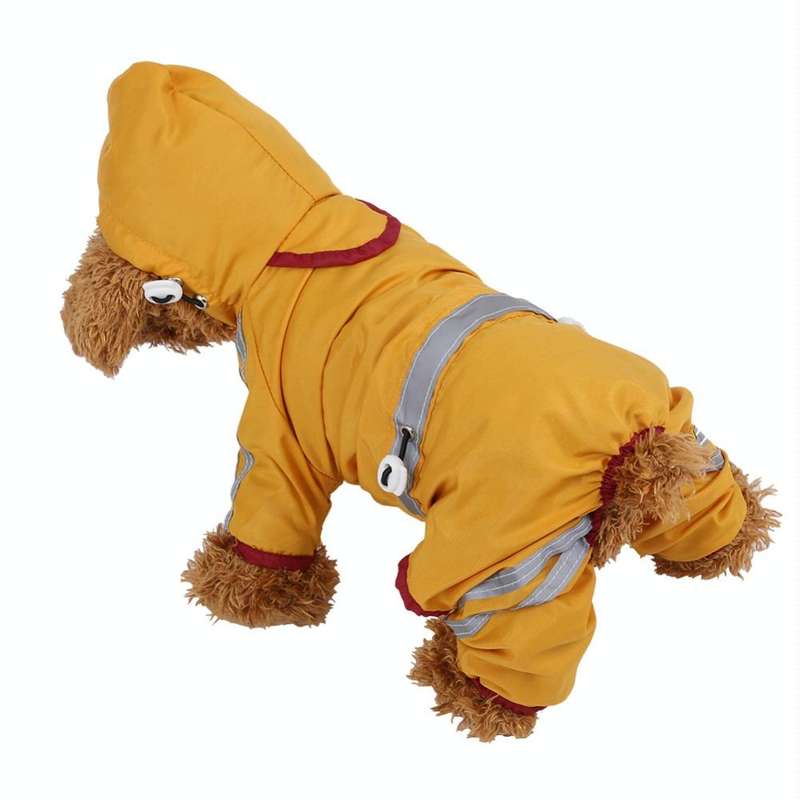 Waterproof Jacket Clothes Fashion Pet Raincoat Puppy Dog Cat Hoodie Raincoat, Size:XS(Yellow)