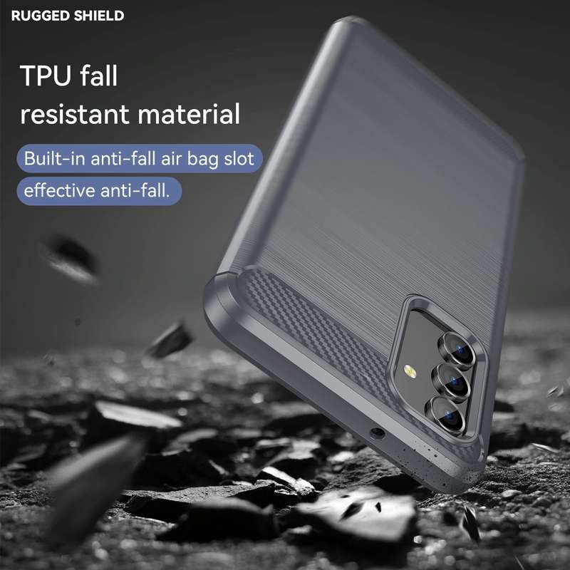 For Samsung Galaxy A04s Brushed Texture Carbon Fiber TPU Case(Grey)