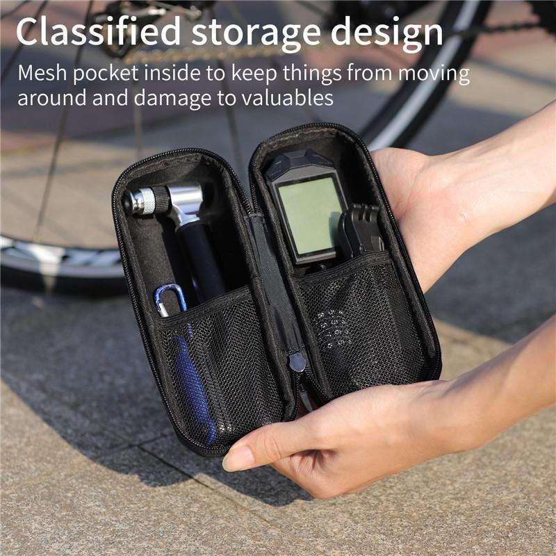 WEST BIKING 1.2L Bicycle EVA Hard Shell Water Bottle Bag With Bottle Cage(Rack+B Frosted Black)