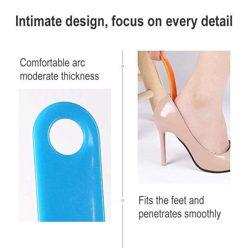 5 PCS 019 Plastic Shoehorn Household Shoes Auxiliary Shoe Puller, Specification: Curved, Color Ra...