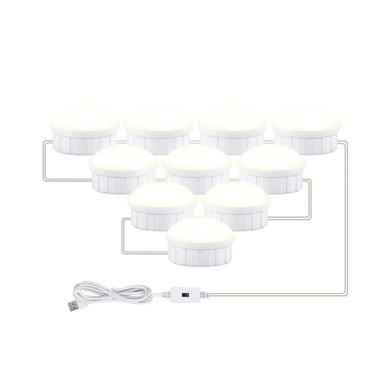 LED Makeup Mirror Light Beauty Fill Light Hand Sweep Sensor Mirror Front Light, Power source: 10 ...