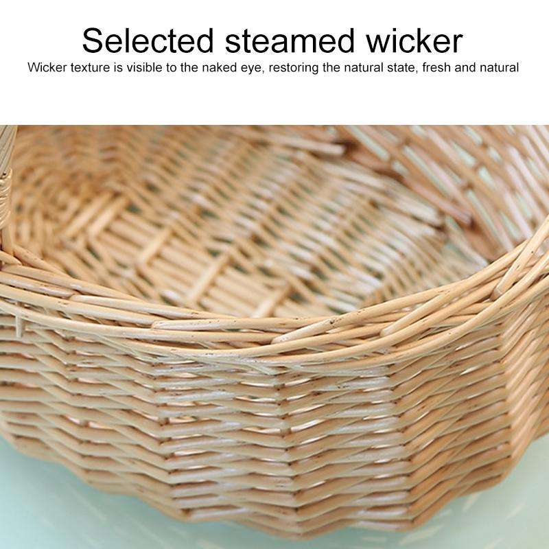 Hand-woven Picnic Basket Sackcloth Rattan Storage Basket, Specification:Large(Primary Color Coffe...