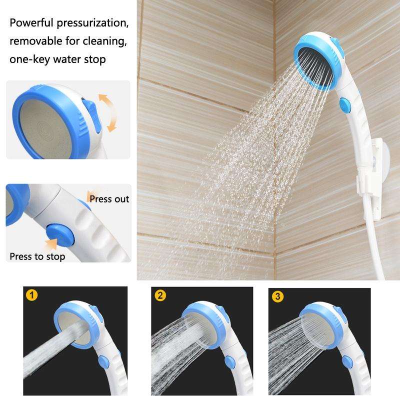 LLT-ES01 Electric Pet Shower Outdoor Camping Bath Device, Style: High Match (Sky Blue)