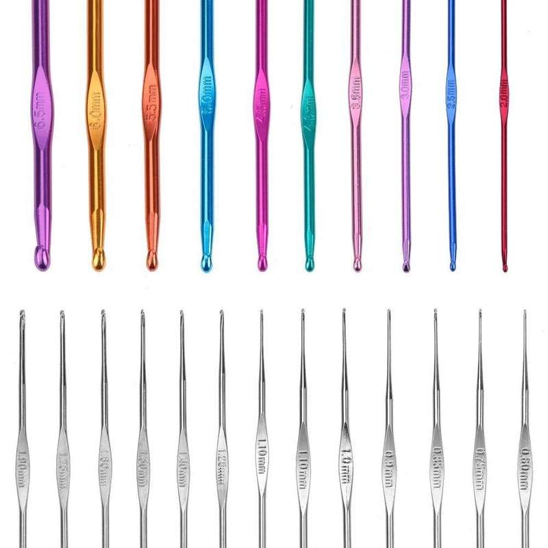 100 in 1 Crochet Knitting Tool Set(Rose Red)
