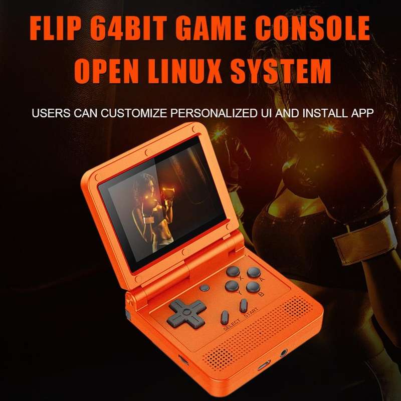Powkiddy V90 3.0 inch IPS Screen 64-bit Retro Handheld Game Console with 16GB Memory (Red)