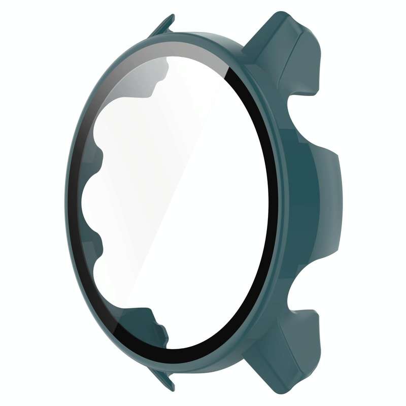 For Garmin Forerunner 955 PC Tempered Film Full Body Watch Case(Pine Needle Green)