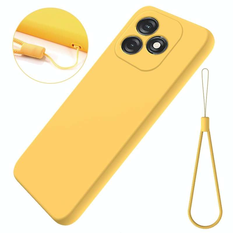 For Tecno Spark 20 Solid Color Liquid Silicone Dropproof Full Coverage Protective Case(Yellow)