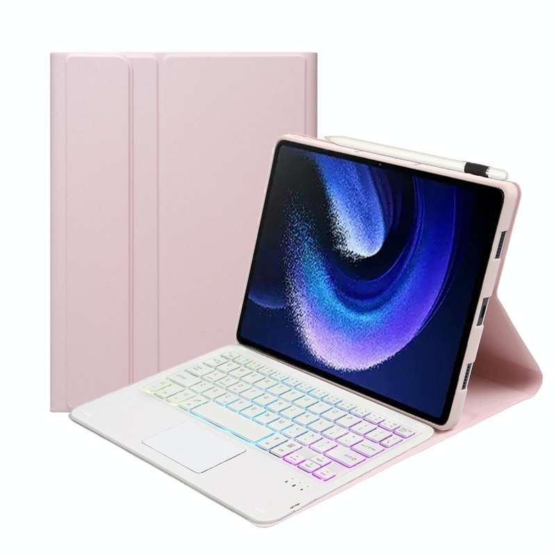 For Xiaomi Pad 6 / Pad 6 Pro A0N7-AS Lambskin Texture Ultra-thin Backlight Bluetooth Keyboard Lea...