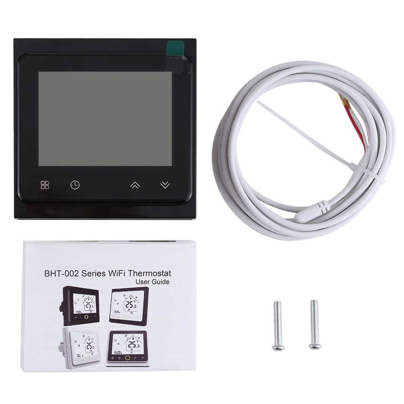 BHT-002GBLW 16A Load Electronic Heating Type LCD Digital Heating Room Thermostat with Sensor & Ti...