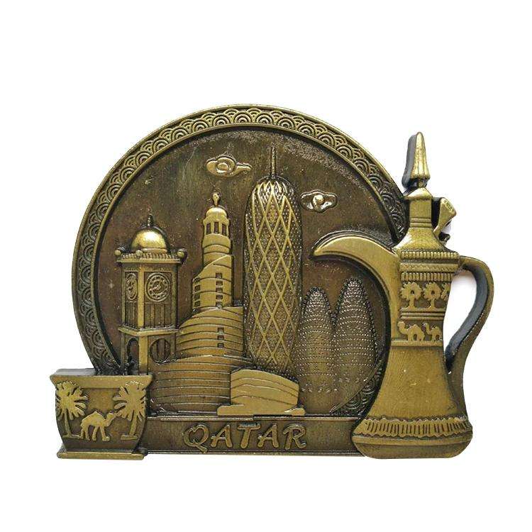 Architectural Landscape Metal Magnetic Refrigerator Stickers Home Decoration(Qatar)