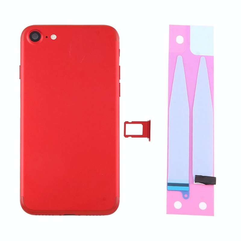 Battery Back Cover Assembly with Card Tray for iPhone 7 (Red)