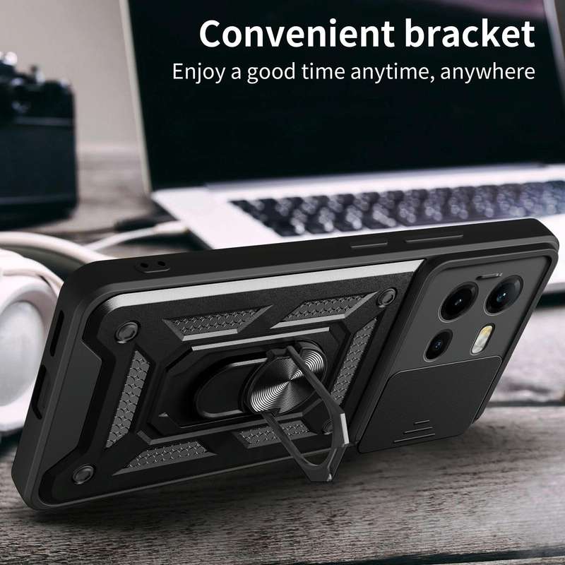 For vivo V25 5G/V25e 4G/X80 Lite 5G Sliding Camera Cover Design TPU+PC Phone Case(Gold)
