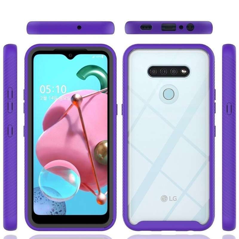 For LG Q51 / K51 Starry Sky Solid Color Series Shockproof PC + TPU Protective Case(Light Blue)