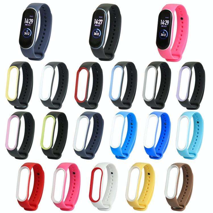 For Xiaomi Mi Band 5 Two-color TPE Watch Band(Black+Grey)