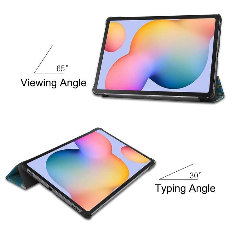For Samsung Galaxy Tab S6 Lite P610 10.4 inch Colored Drawing Horizontal Flip Leather Case, with ...