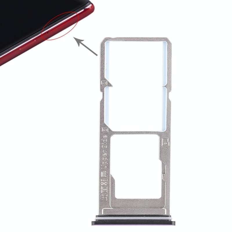 For Vivo Z1 2 x SIM Card Tray + Micro SD Card Tray (Purple)