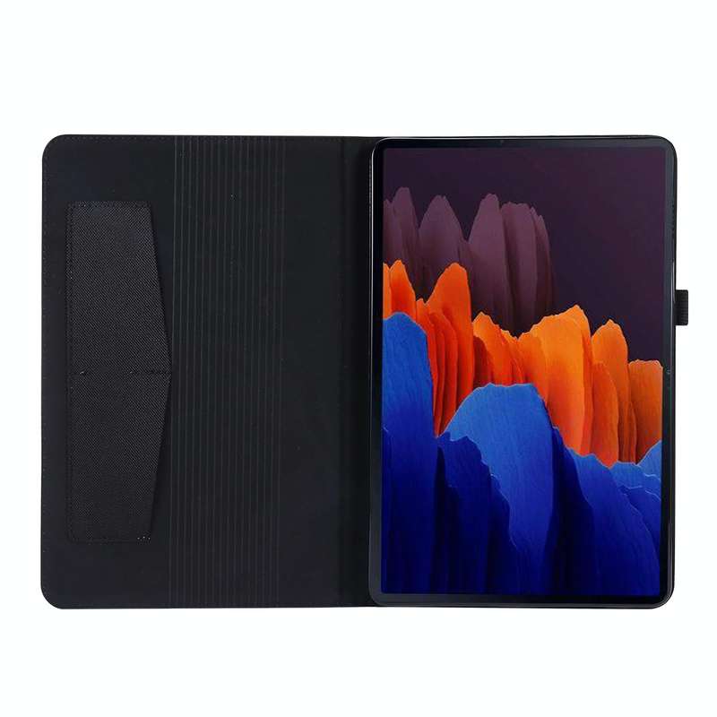 For Samsung Galaxy Tab S8 Ultra Horizontal Flip Fabric Leather Tablet Case with Card Slots & Hold...