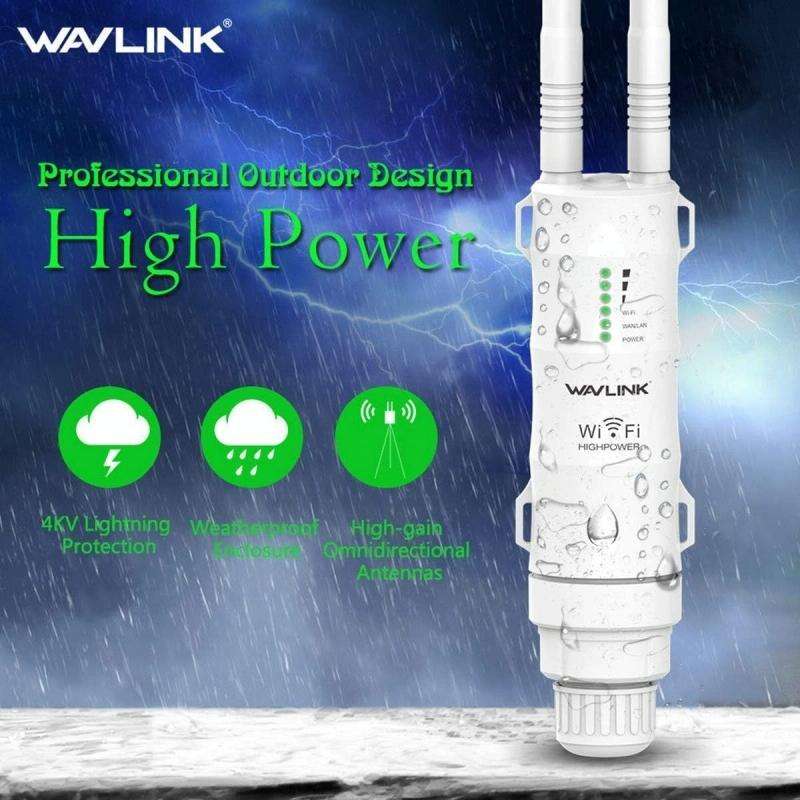 WAVLINK WN570HA1 Weatherproof 2.4+5GHz 600Mbps Outdoor WiFi Range Router Extender, Plug:EU Plug