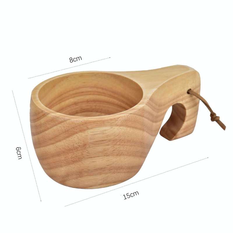 Hand Made Wood Tableware Green Wooden Cup, Capacity:101-200ml(Trunk)