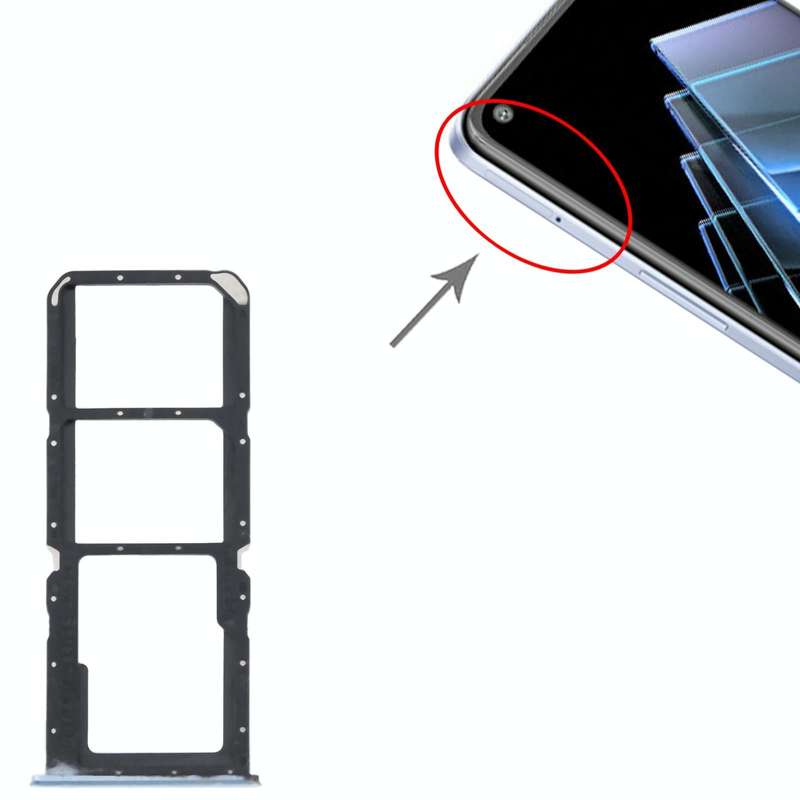 For OPPO K9x SIM Card Tray + SIM Card Tray + Micro SD Card Tray (Blue)