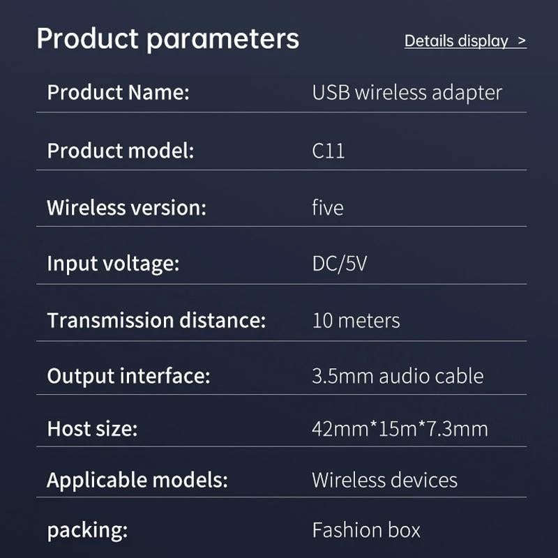 C11 Car Bluetooth Receiver USB to 3.5mm Jack Audio Music Handsfree Adapter for Car Speaker