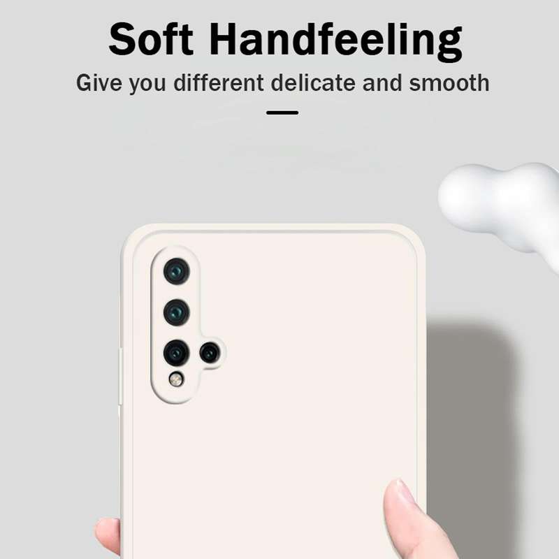 For Huawei nova 5 Pro Solid Color Imitation Liquid Silicone Straight Edge Dropproof Full Coverage...