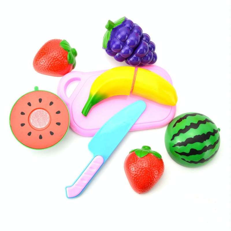 Pretend Play Plastic Food Toy Cutting Fruit Vegetable for Children, Random Color and Style 15 PCS...