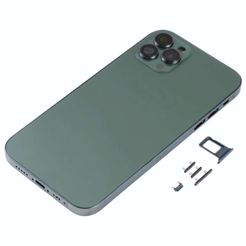 Electroplated Frame Back Housing Cover with Appearance Imitation of iP13 Pro for iPhone 11(Green)