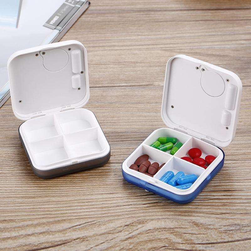 Electronic Smart Timing Medicine Box Portable Medicine Dispensing Storage Box(Gray)