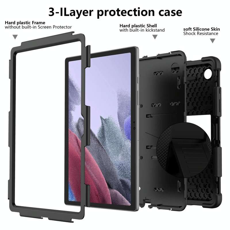For Samsung Galaxy Tab A8 10.5 2021 Two-Color Robot Silicone + PC Tablet Case(Black)