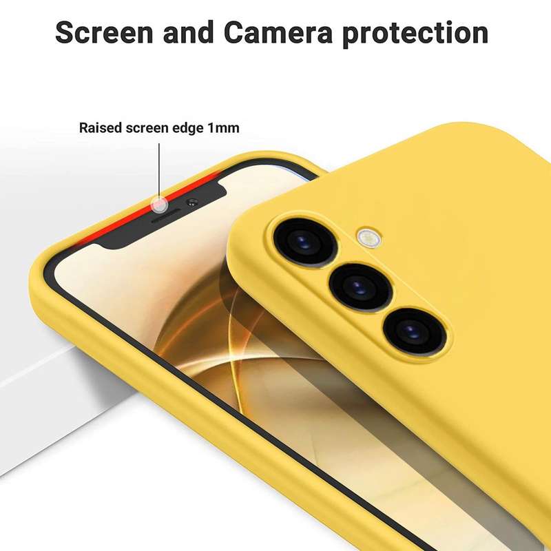 For Samsung Galaxy A05s Pure Color Liquid Silicone Shockproof Phone Case(Yellow)