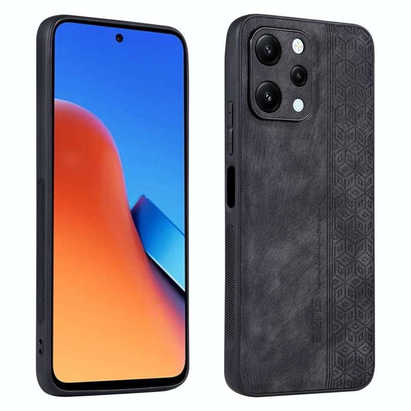 For Xiaomi Redmi 12 AZNS 3D Embossed Skin Feel Phone Case(Black)