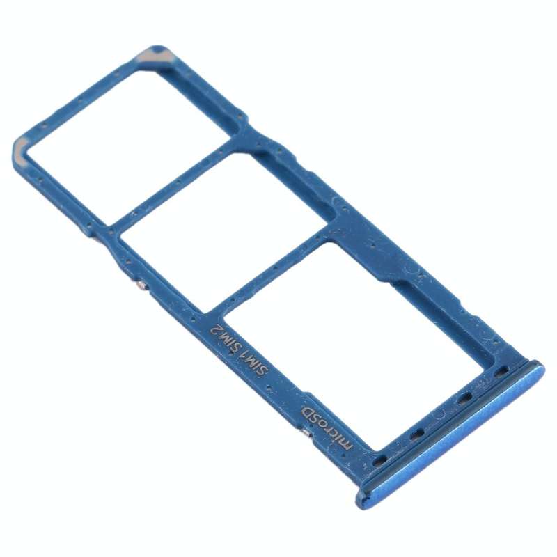 For Galaxy A20 A30 A50 SIM Card Tray + SIM Card Tray + Micro SD Card Tray (Blue)