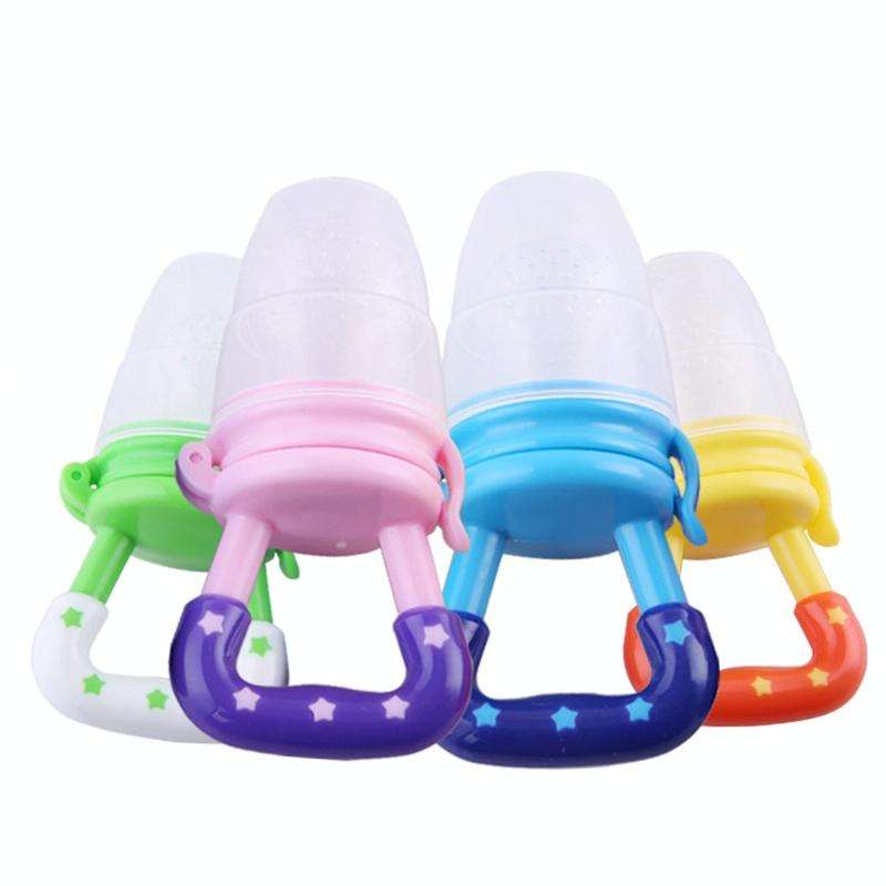 3 PCS Portable Baby Infant Food Nipple Feeder Silicone Pacifier Silicone Baby Soother, Random Col...
