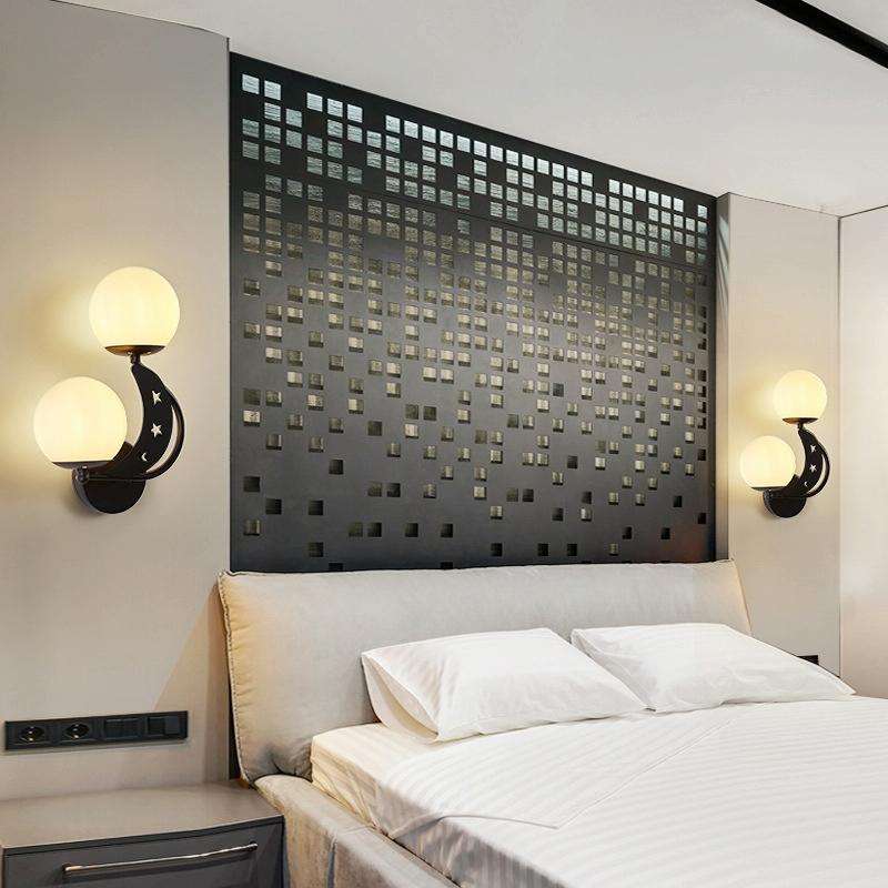 Bedroom Bedside Wall Lamp Indoor Background Wall Lamp 5W Warm Light(6080 Golden Left)