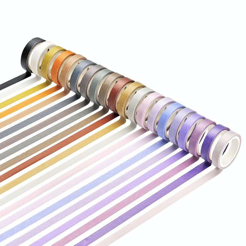 60 Colors / Box 8mmx4m Pure Color Rainbow Tape Hand Ledger Decoration Sticker