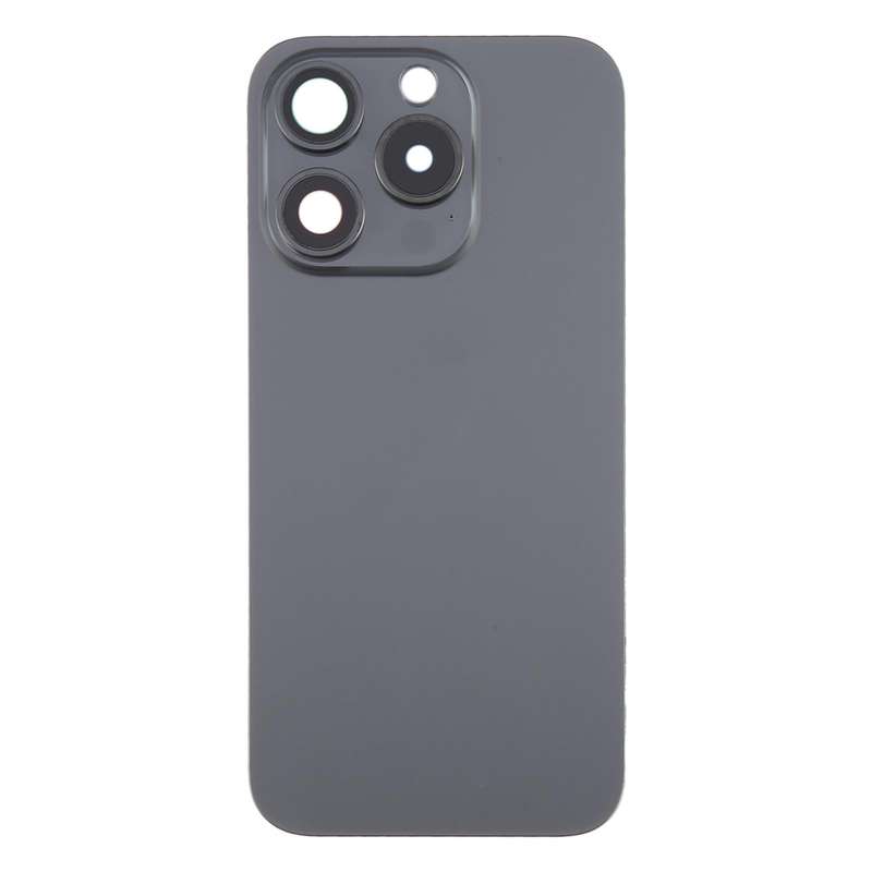 For iPhone 15 Pro Battery Back Cover with Camera Lens Cover + MagSafe Magnet(Black)