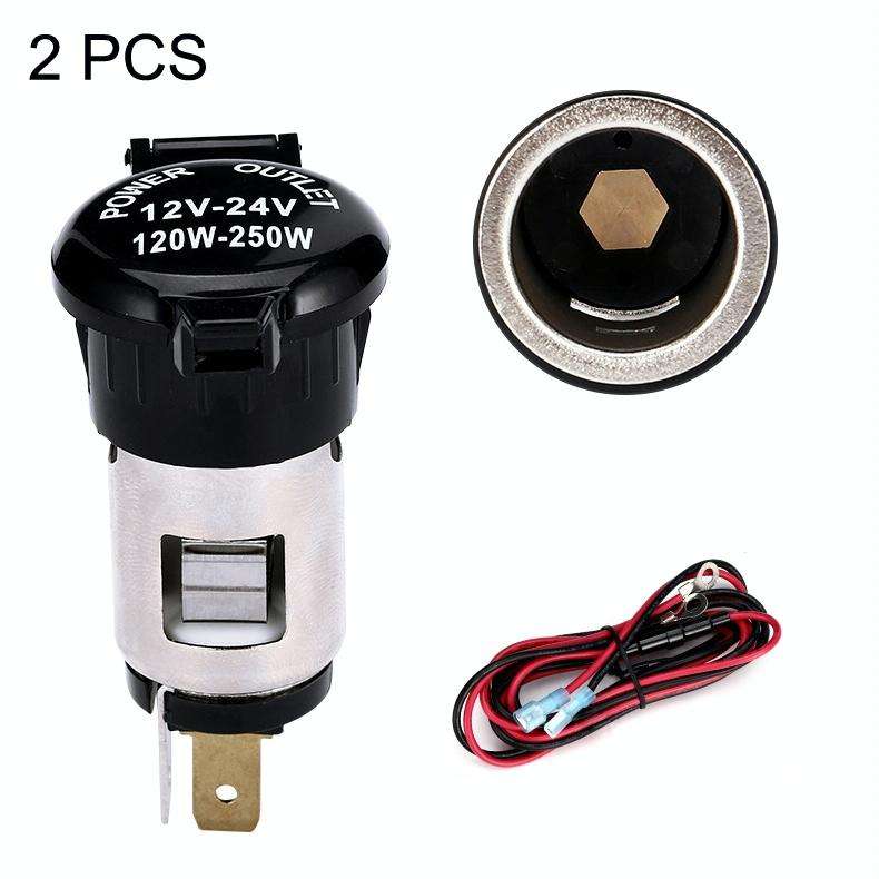 2 PCS Car Modified Cigarette Lighter Car Charging Power Socket No Cigarette Type (with 1.5m Line)