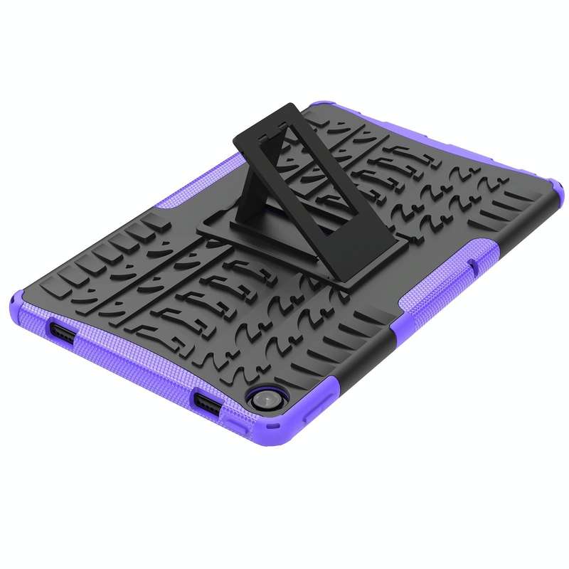 For Lenovo Tab M10 Plus 10.6 3rd Gen 2022 Tire Texture TPU+PC Shockproof Case with Holder(Purple)