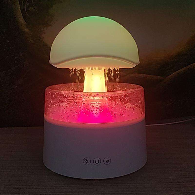 500ml Rain Humidifier Mushroom Cloud Colorful Night Lamp Aromatherapy Machine With Remote Control...